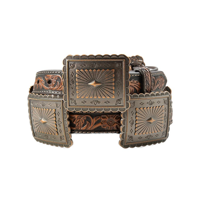 Women's Floral Scalloped Concho Belt