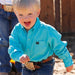 Infant Boys Turquoise Long Sleeve Button Down