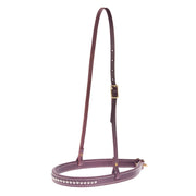 Dark Leather Noseband with Fancy Dots