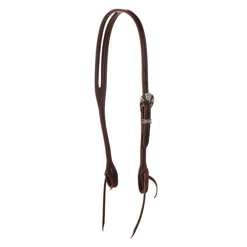Dark Leather Slot Ear Headstall with B286 Buckle