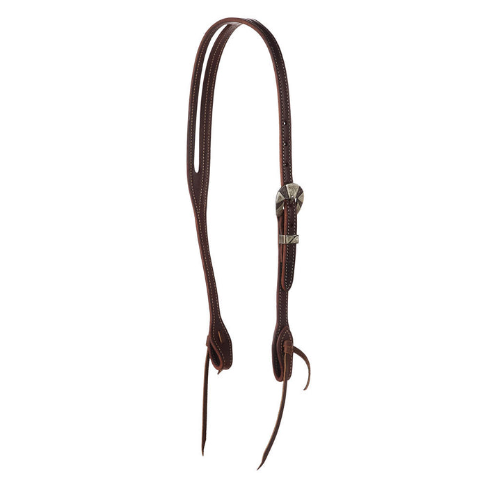 Dark Leather Slot Ear Headstall with B286 Buckle