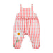 Girls Pink Gingham Flower Longall
