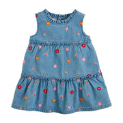 Girls Denim Rainbow Dress