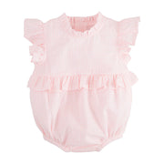 Girls Pink Gingham Ruffle Bubble