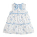 Girls Blue Floral Tiered Dress