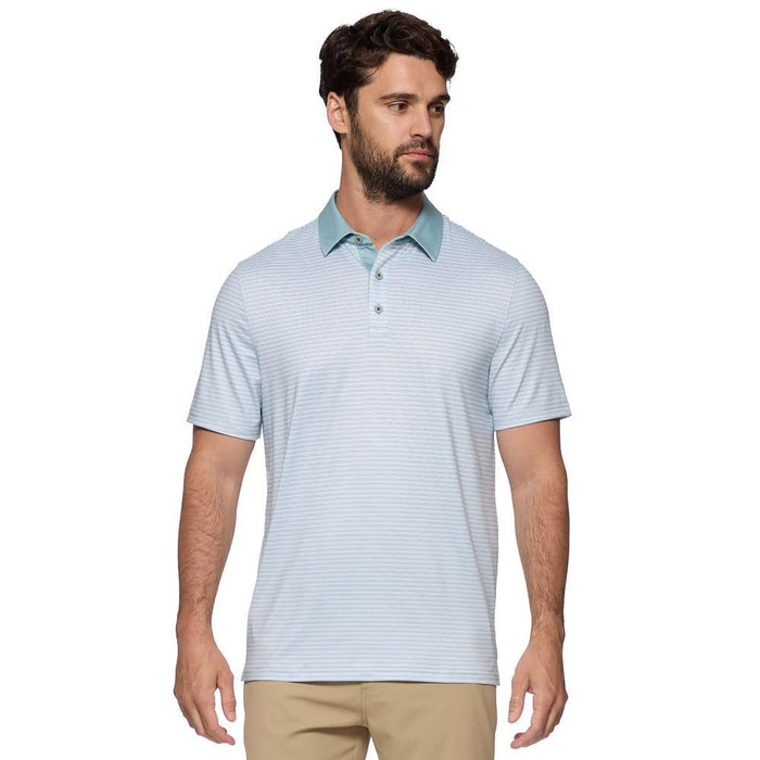 Mens Sage Kiawah Mini Stripe Polo