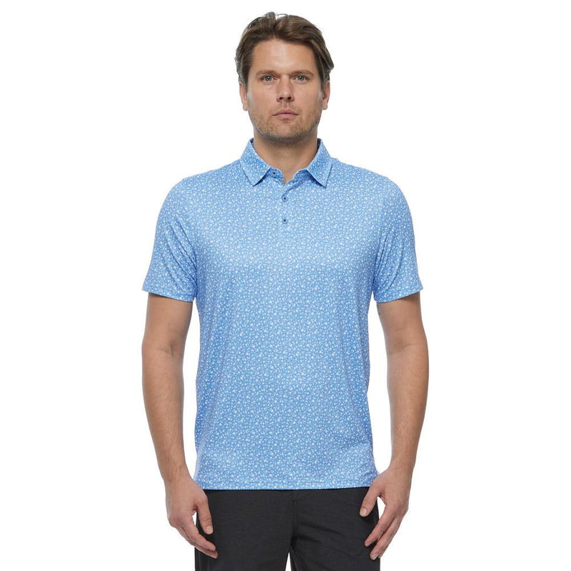 Mens Blue Hampton Floral Print Polo