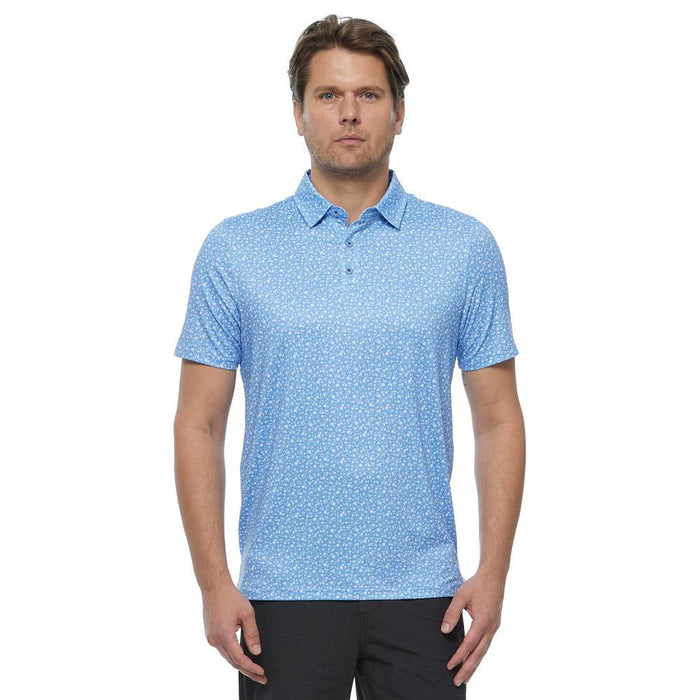 Mens Blue Hampton Floral Print Polo