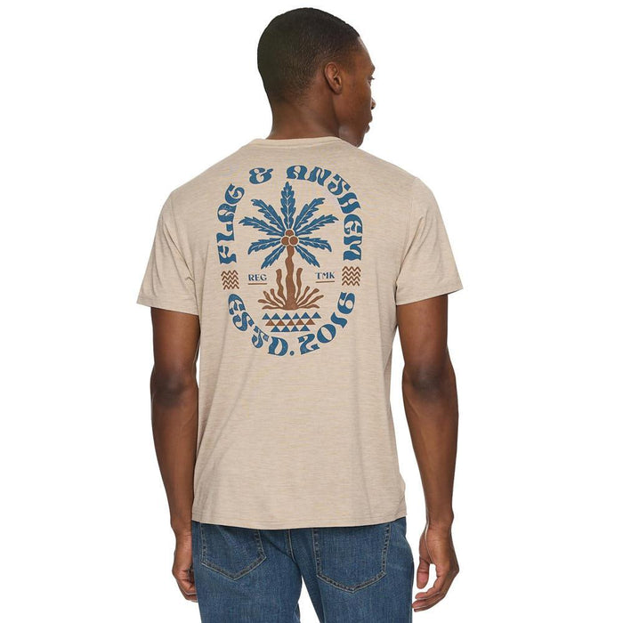 Oatmeal Leafy Palm Tree Tee
