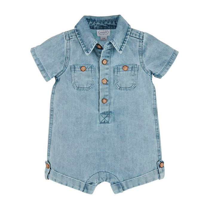Boys Light Wash Denim Shortall