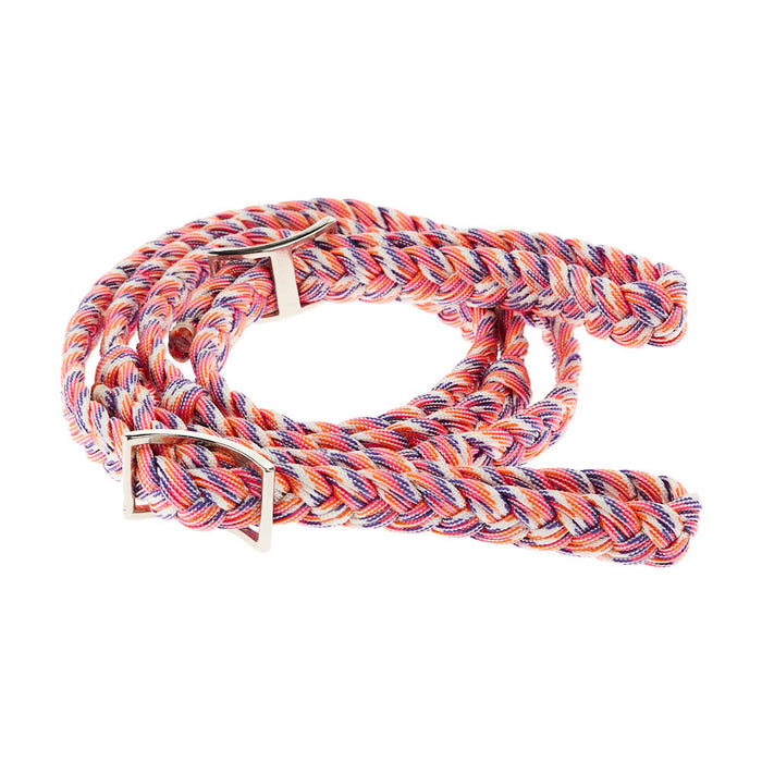 Orange Nylon Knot 3 Plait Rein