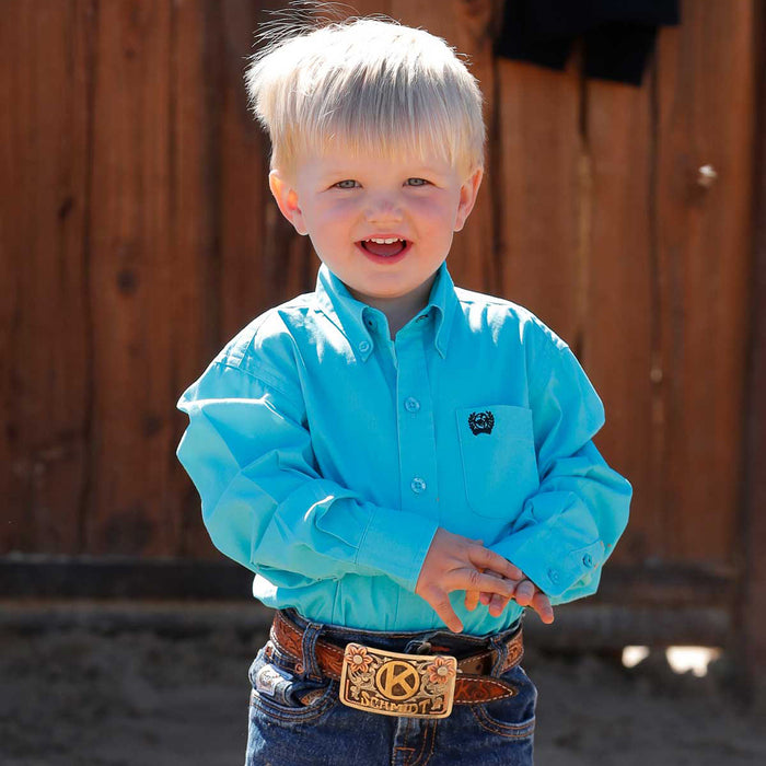 Boy's Turquoise Long Sleeve Shirt