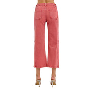 Women's Brick Crop Wide Barrel Leg Pants