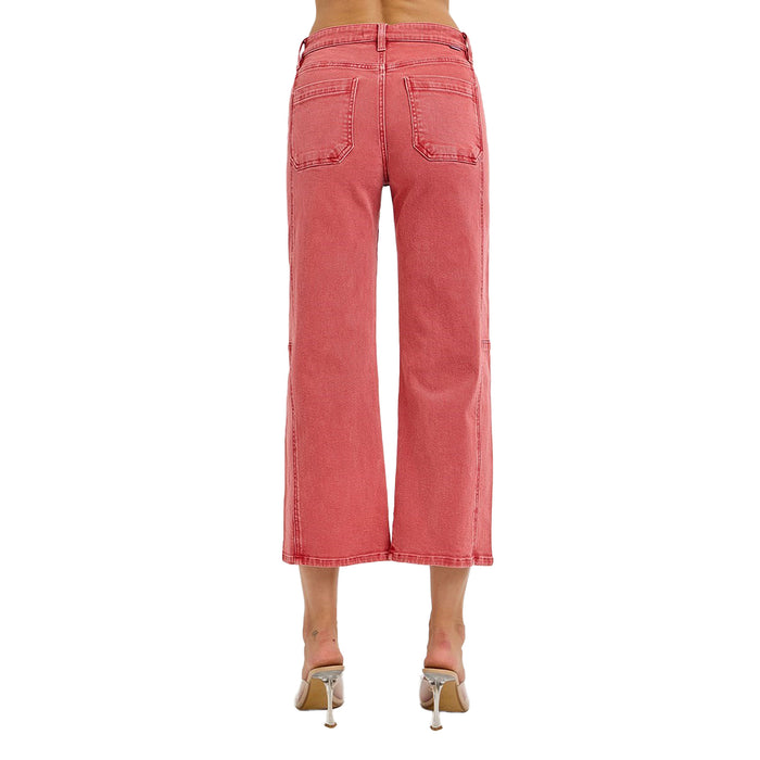 Women's Brick Crop Wide Barrel Leg Pants