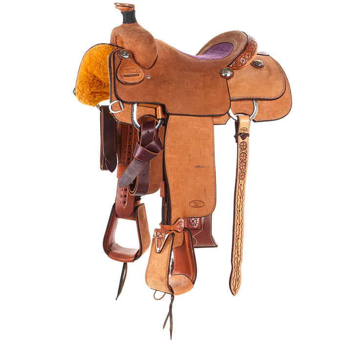 14.5in Platinum Team Roper with Purple Inlaid Seat