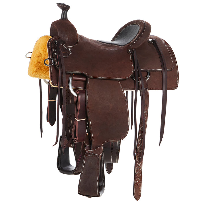 15in Chocolate Roughout with Inlaid Black Bison Seat