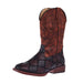 Childrens Bird Blocks Brown and Black Faux Ostrich Patchwork Cowboy Boot