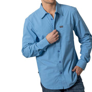 Mens Linville Mid Blue Button Shirt
