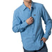 Mens Linville Mid Blue Button Shirt