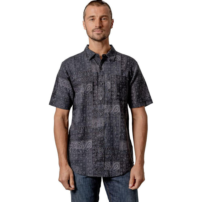 Mens Black Barret Button Shirt
