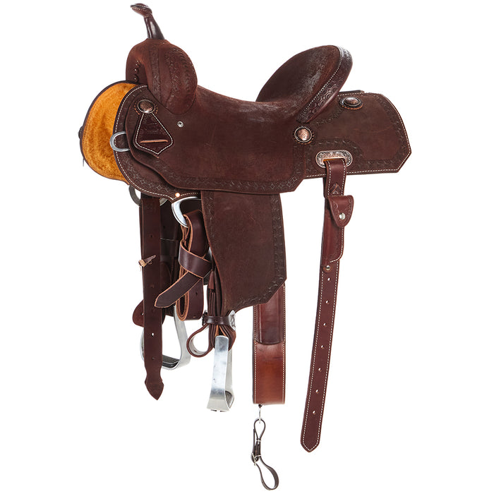14 1/2in 20HD Tooled Border Roughout Notched Barrel Saddle