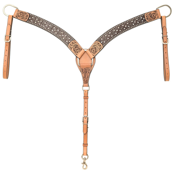 Brown Gator Crystal Breast Collar