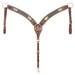 Turquoise Stone Basket Stamp Breast Collar with Rawhide