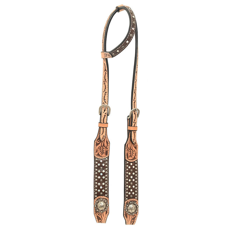 Brown Gator Crystal Single Ear Headstall