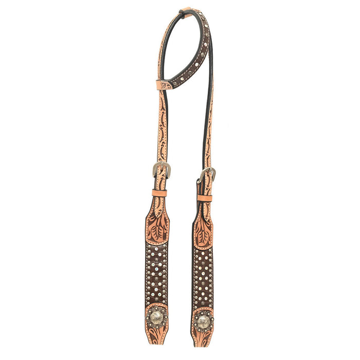 Brown Gator Crystal Single Ear Headstall