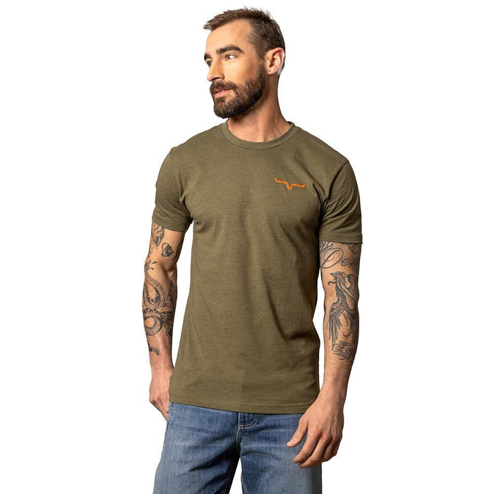 Mens Military Green Circular Duck Camo Tee