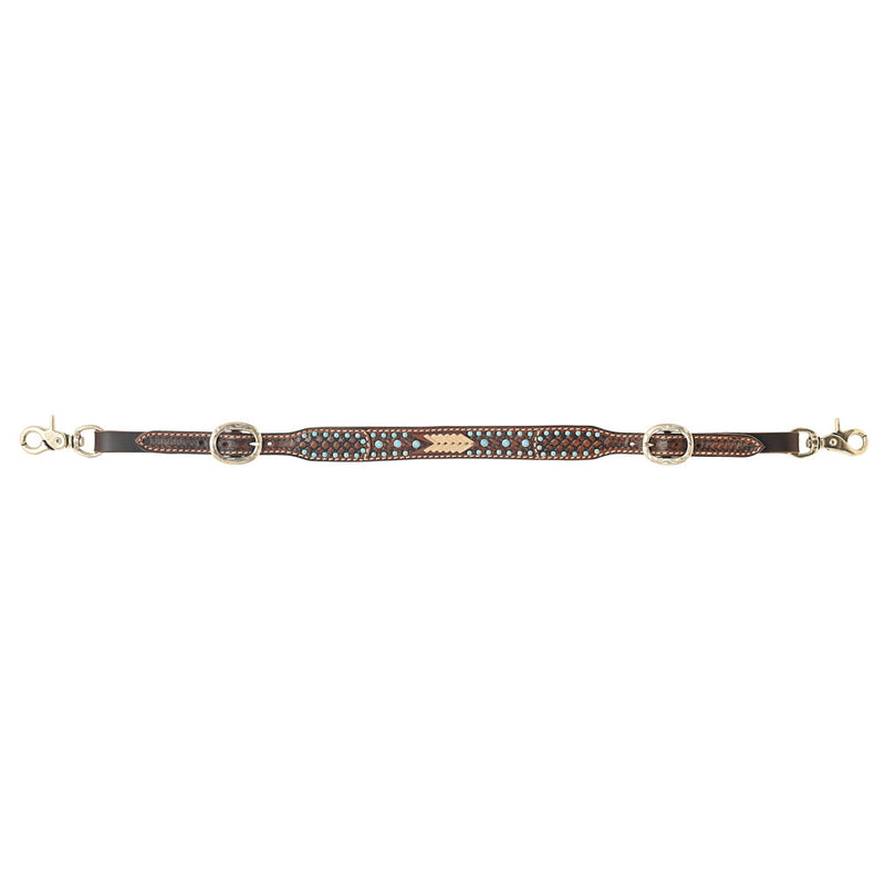 Turquoise Stone Basket Stamp Wither Strap