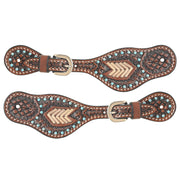 Kids Youth Turquoise Stone Basket Stamp Spur Straps