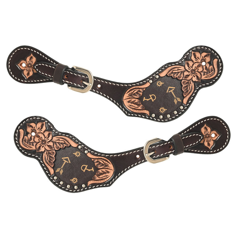 Ladies Arrow Inlay Spur Straps