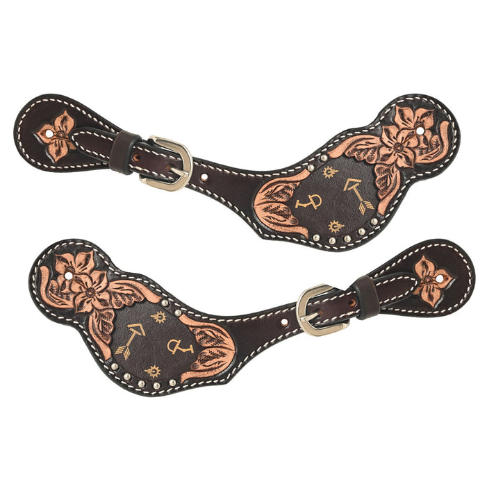 Ladies Arrow Inlay Spur Straps