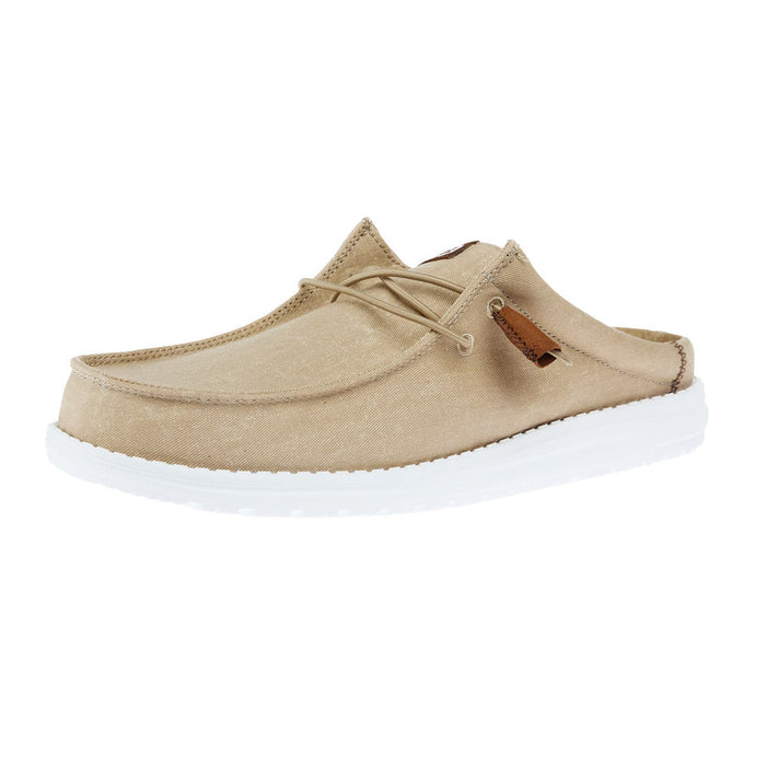 Men`s Tan Wally Slip Stretch Canvas Casual
