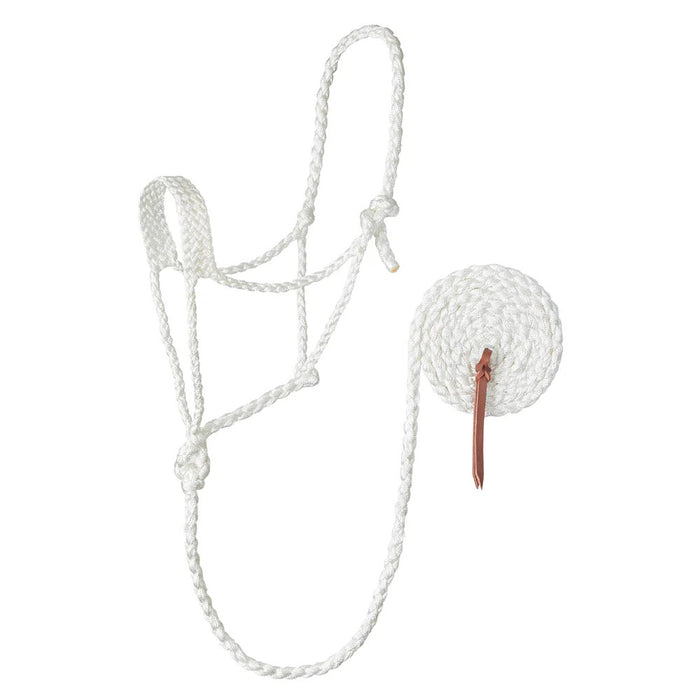 White Braided Rope Halter with Lead