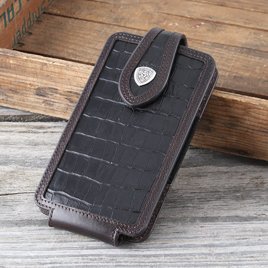 Ariat Brown Crocodile Print Cell Phone Case