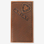 Brown Sunburst Basket Weave Wallet