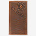 Brown Sunburst Basket Weave Wallet