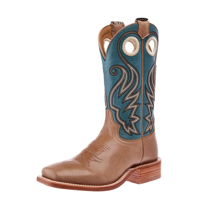 Hyer Boots Women`s Honey Tan Goat 11In Blue Soft Cowhide Top Boot
