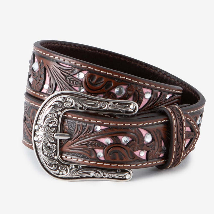 Girl's Pink Tooled Belt