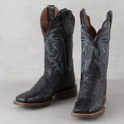 Kylo Black Full Quill Ostrich Boots