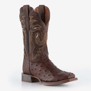 Chocolate Kylo Full Quill Ostrich Boots