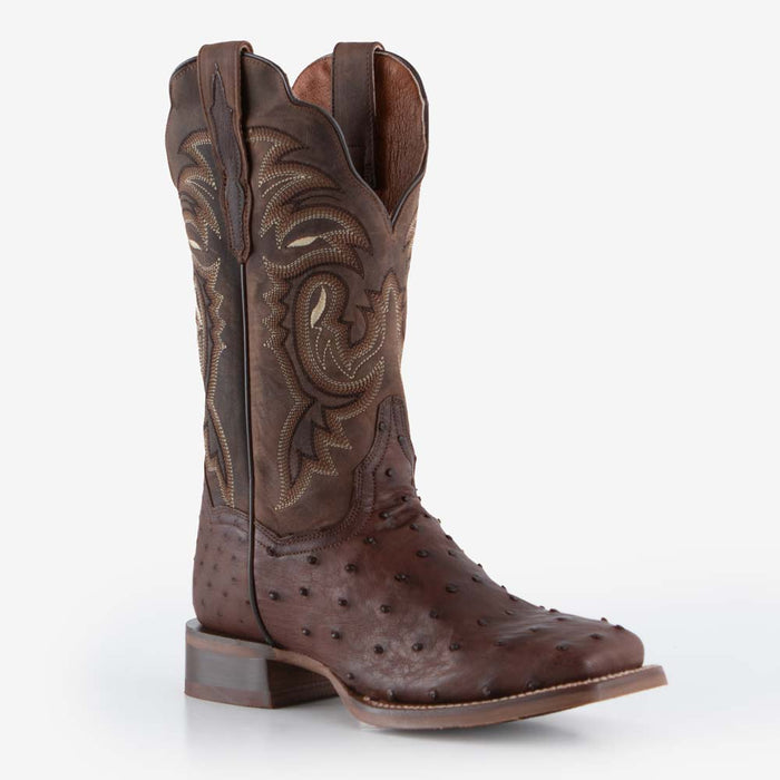 Chocolate Kylo Full Quill Ostrich Boots