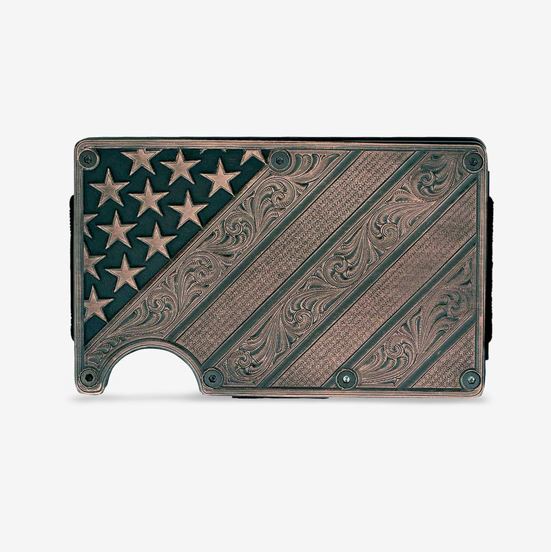 All American Bronze Credit Card Holder Money Clip