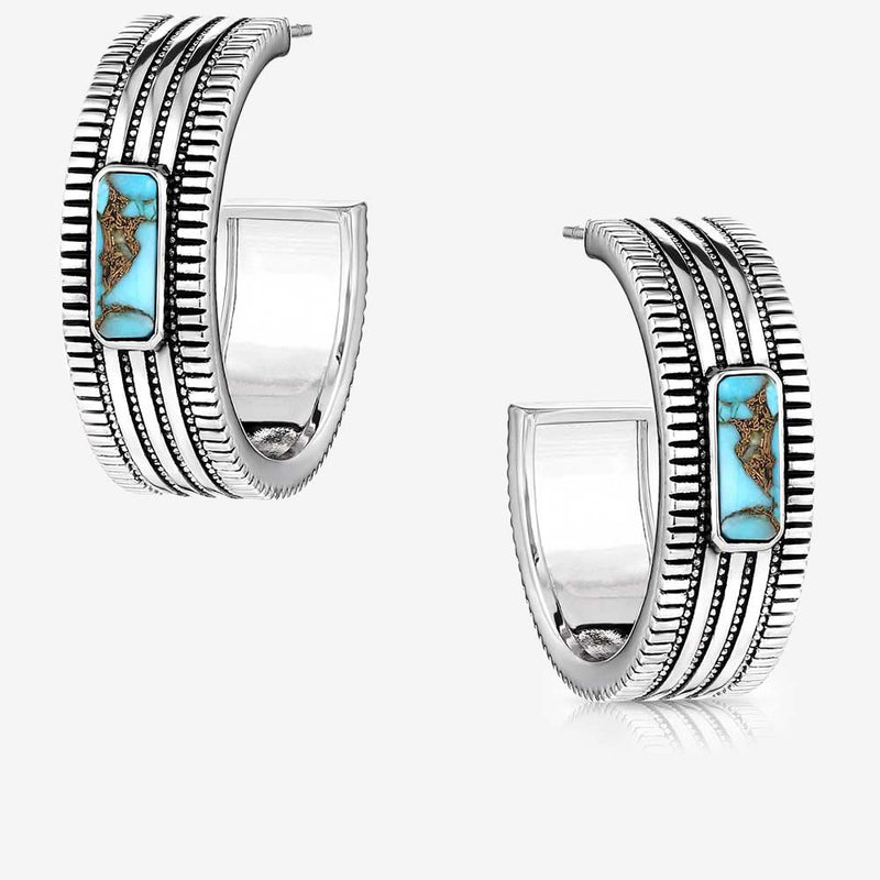 Turquoise Sky Hoop Earrings