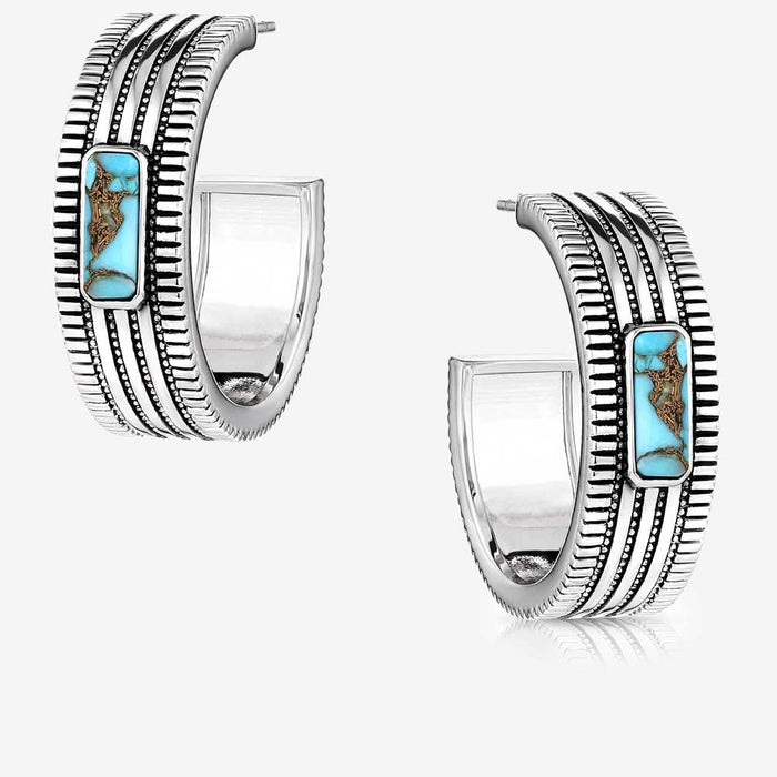 Turquoise Sky Hoop Earrings