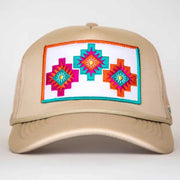 &Co Aztec Embroidered Khaki Trucker Cap