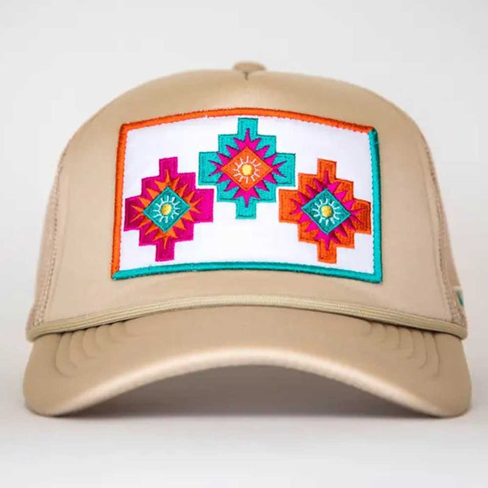 &Co Aztec Embroidered Khaki Trucker Cap