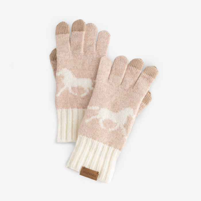 Horse Lambswool Texting Gloves
